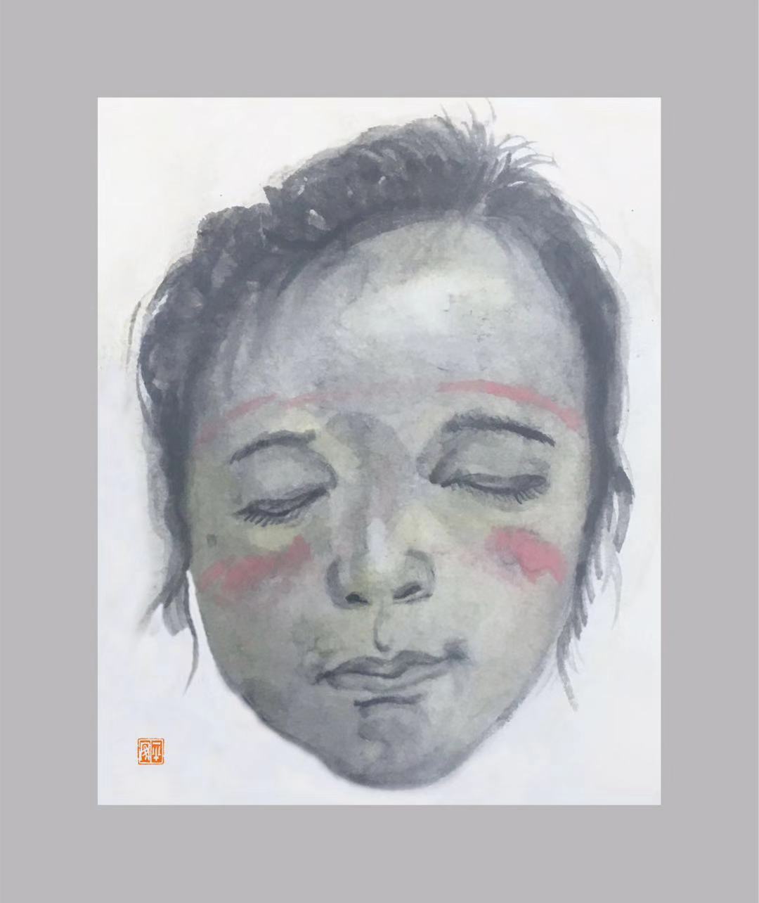(图8) 杨建辉，《最美印记之二》，8 ×6CM,纸本水墨，2020年.JPG