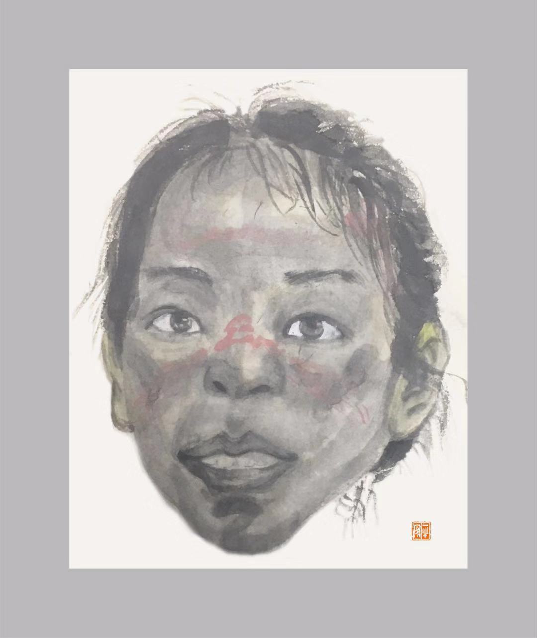 (图9) 杨建辉，《最美印记之三》，8 ×6CM,纸本水墨，2020年.JPG