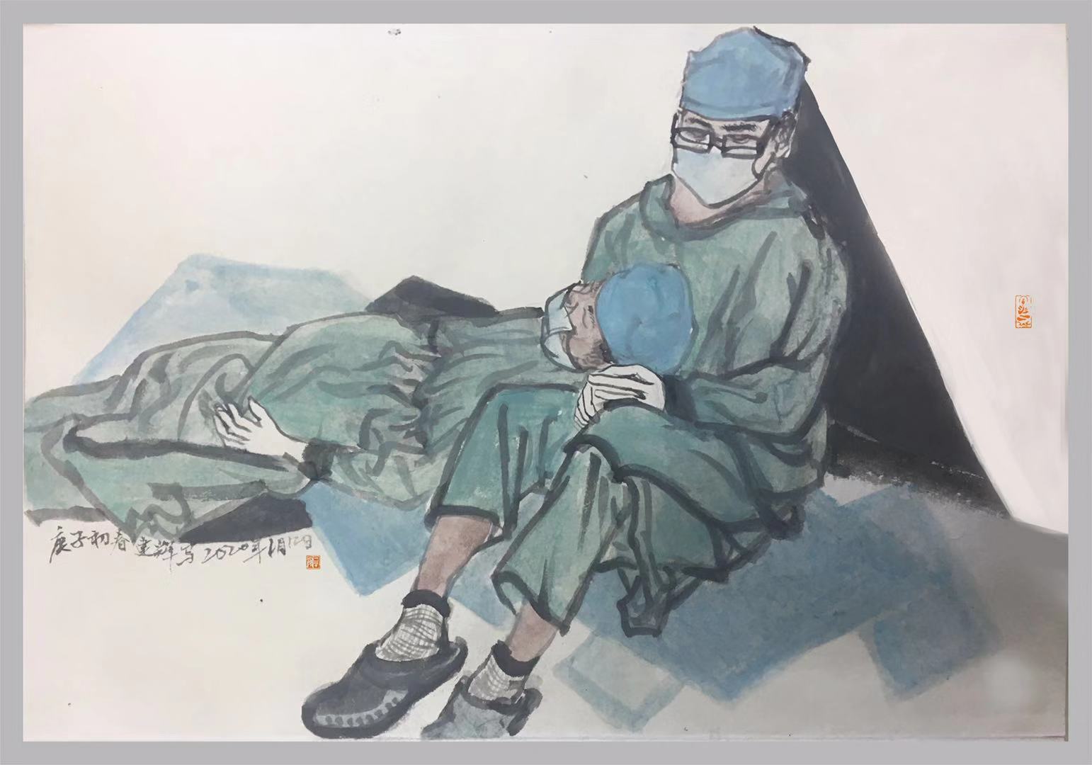 (图11) 杨建辉，《憩》，20 ×30CM,纸本水墨，2020年.JPG