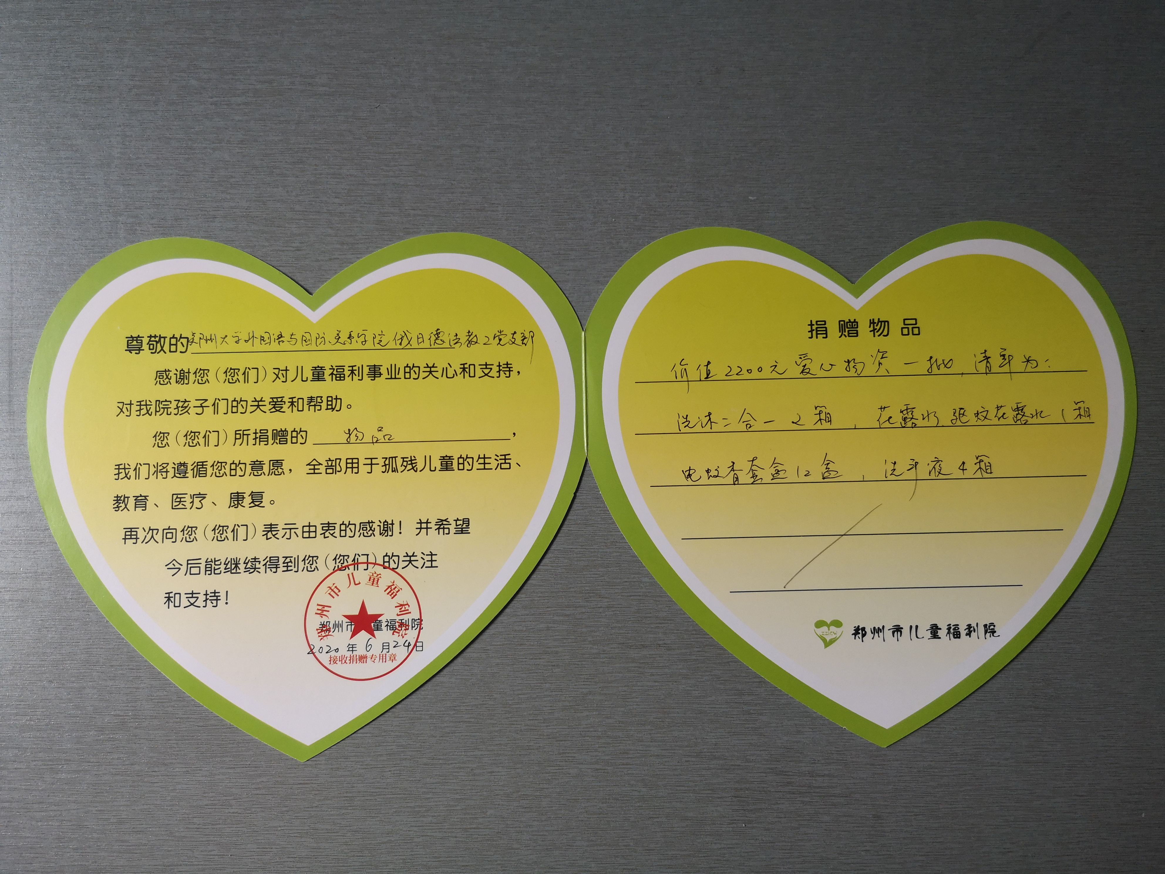 俄日德法支部前往郑州市儿童福利院爱心捐赠