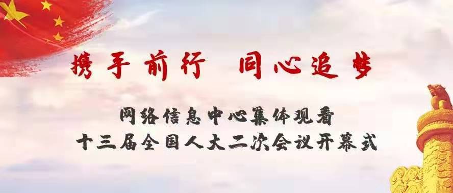 学习-携手前行、同心追梦，集体观看十三届全国人大二次会议开幕式