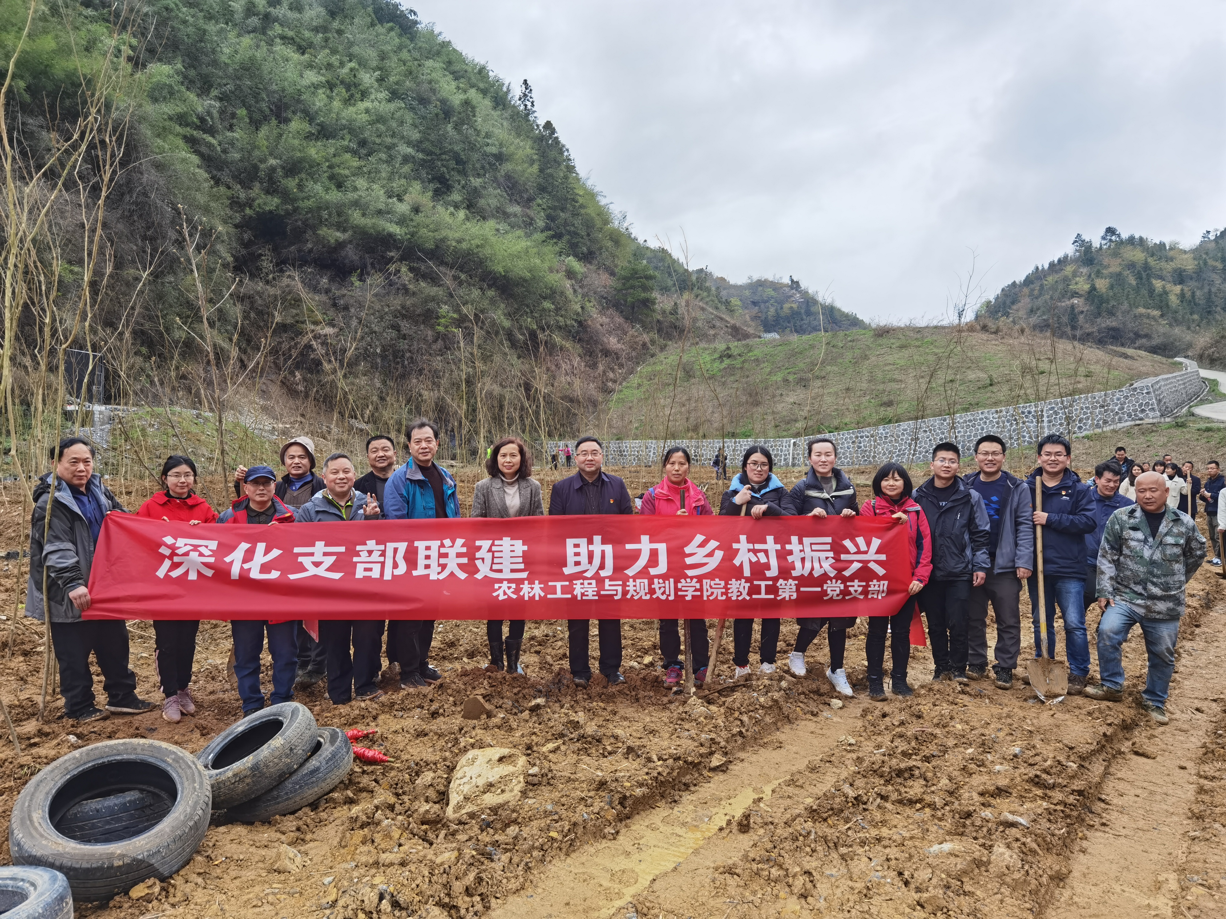 农规院教工第一支部到碧江区路蜡村植树