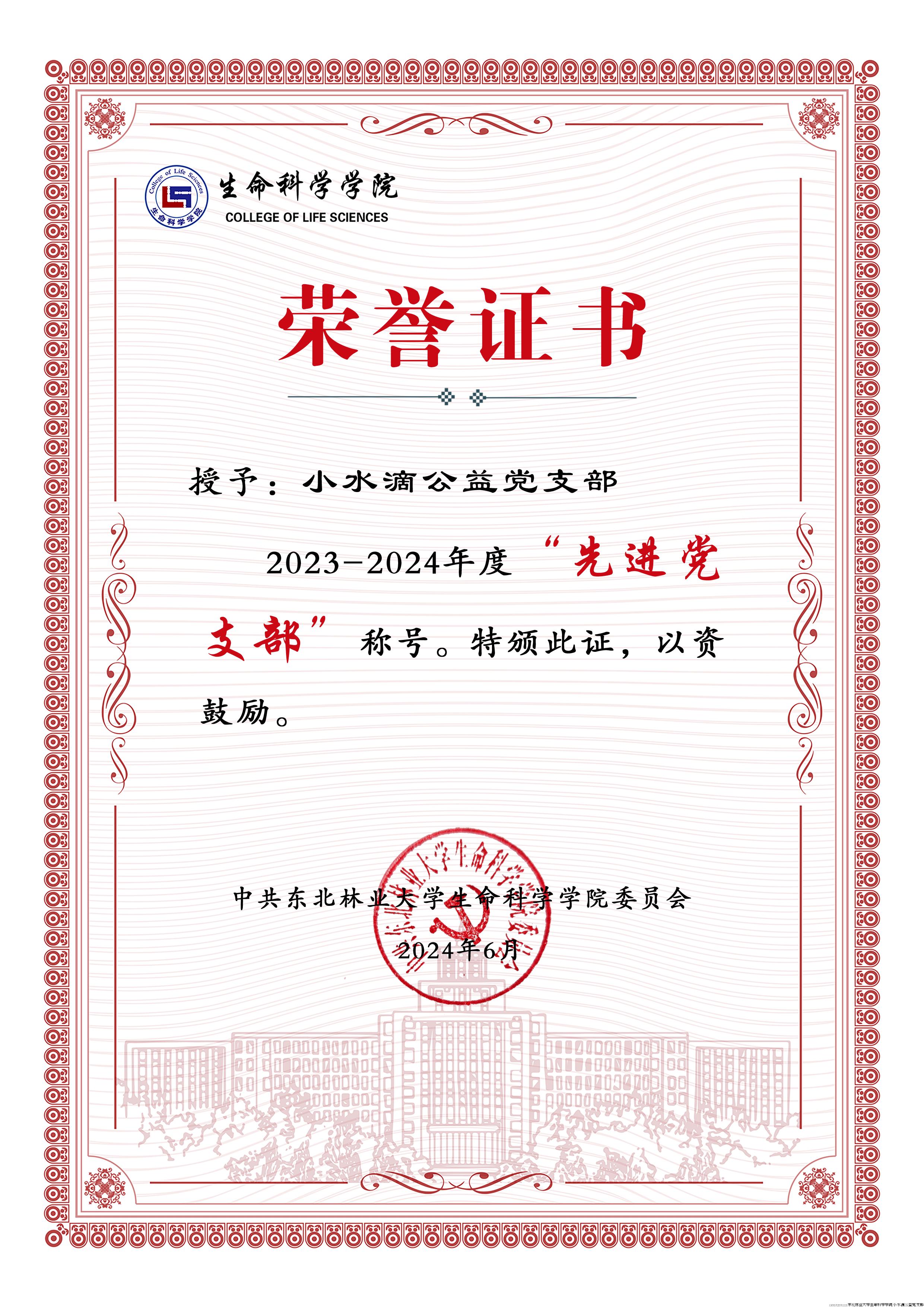 小水滴公益党支部师生获"七一"表彰多项荣誉