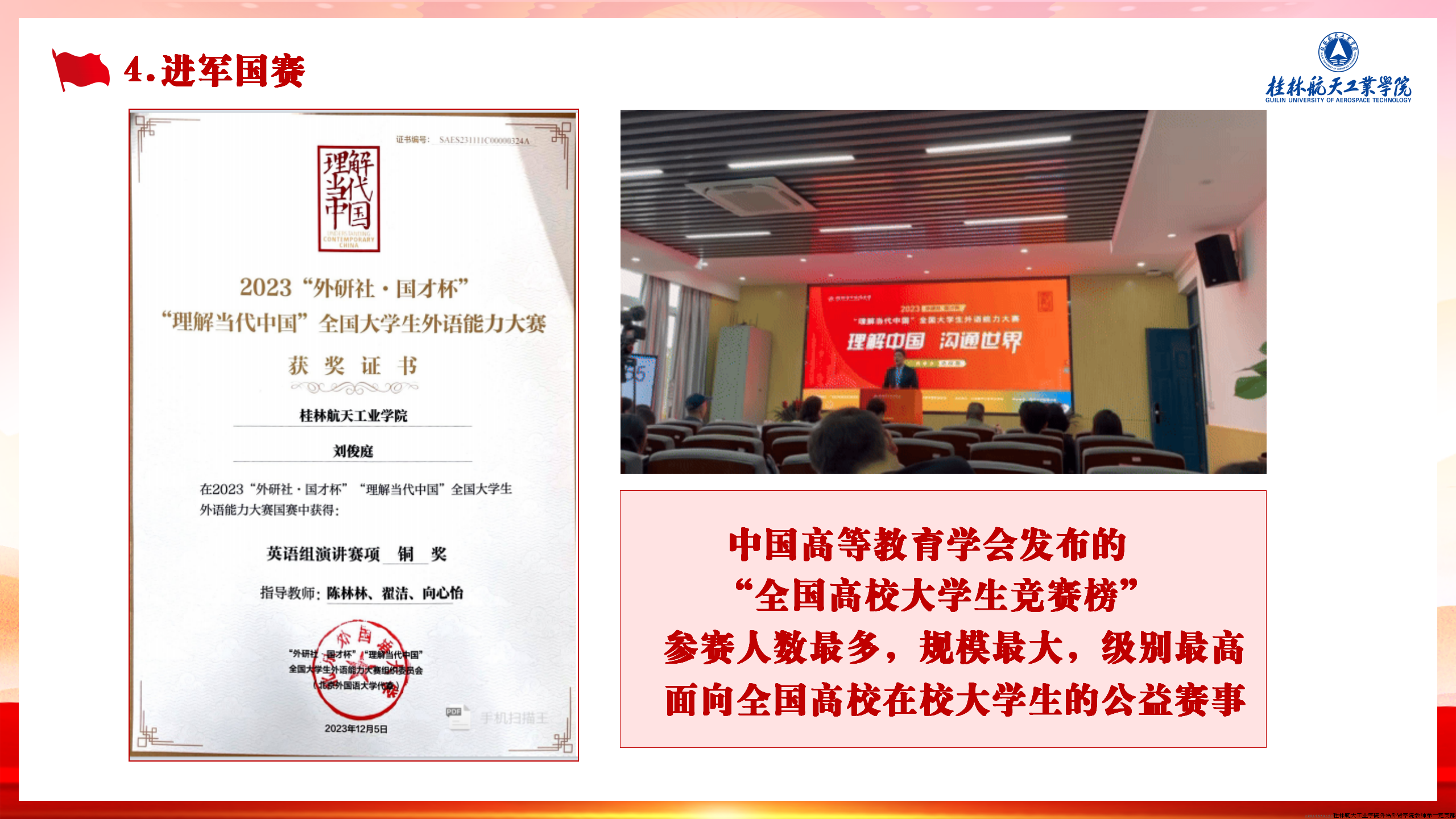 其中代表广西参加“理解当代中国”演讲国赛，彰显“三进”育人的新高度。